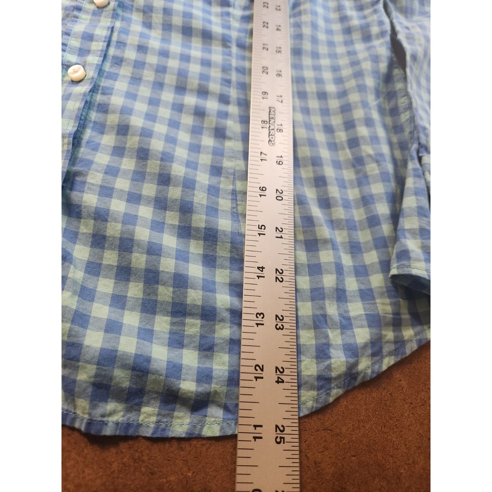 J. McLaughlin Blue Gingham Check Button Down Shirt Cotton‎ Preppy Size 8 - Picture 15 of 15
